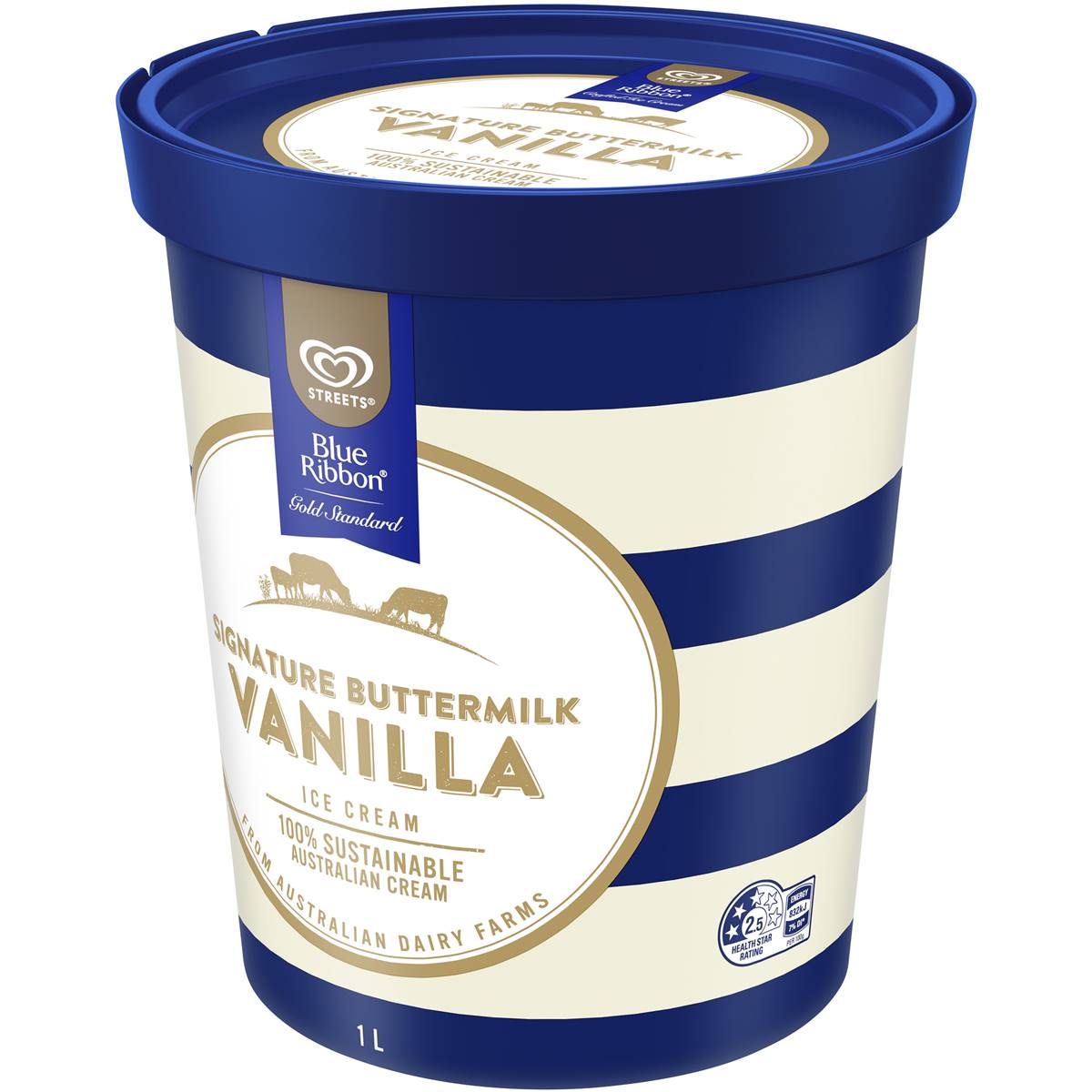 Blue Ribbon Buttermilk Vanilla Ice Cream Tub 1l Woolworths