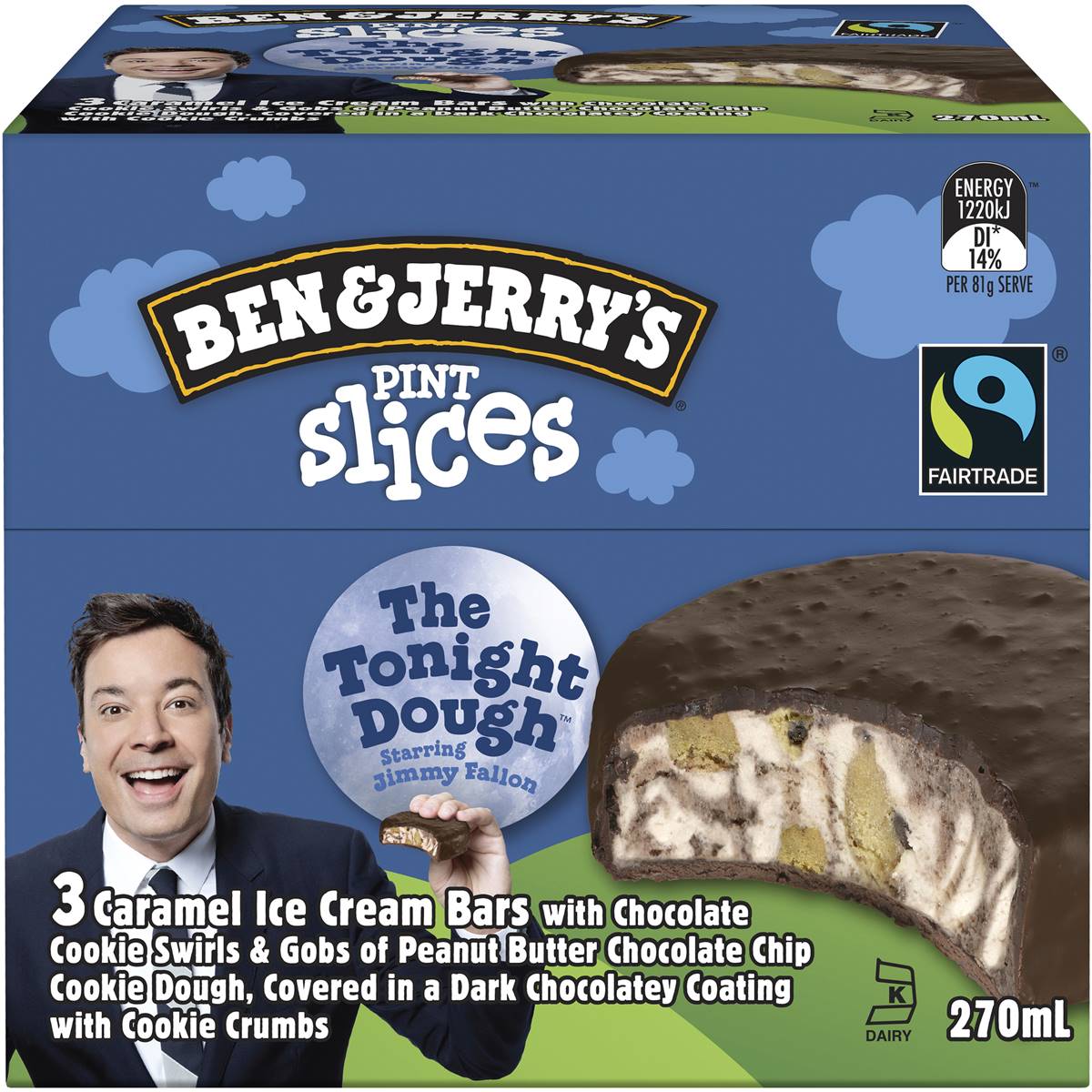Ben & Jerry's Pint Slices The Tonight Dough Ice Cream 3 Pack Woolworths