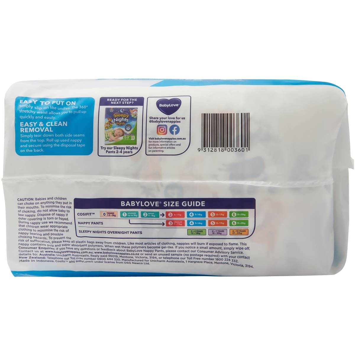 Babylove Nappy Pants Size 4 (914kg) 28 Pack Woolworths