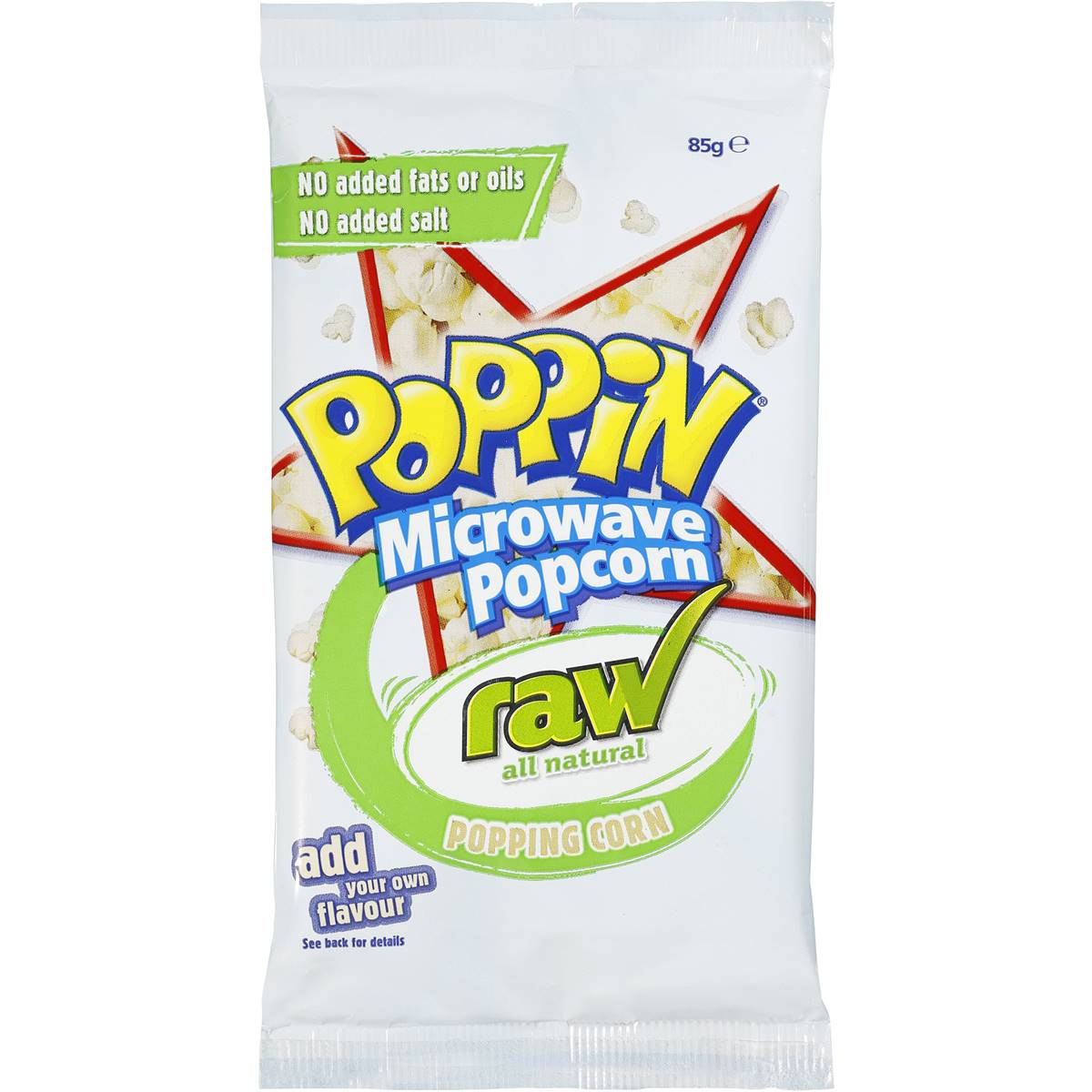 Poppin Shakers Microwave Popcorn Raw 85g Woolworths