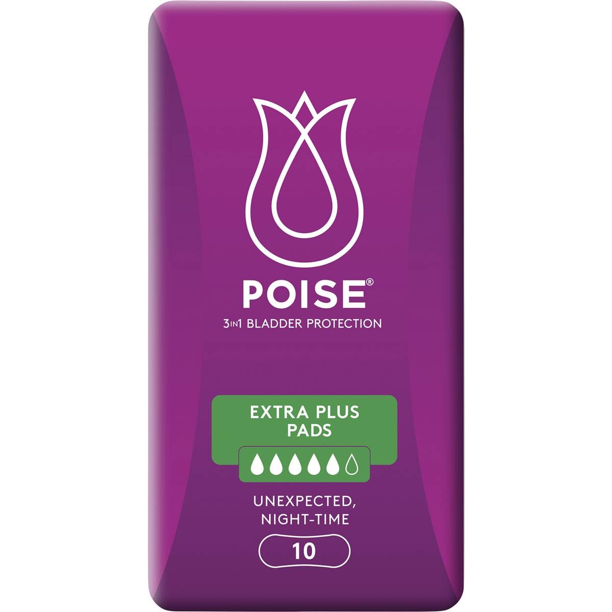 Poise Pads For Bladder Leaks Extra Plus 10 Pack Woolworths