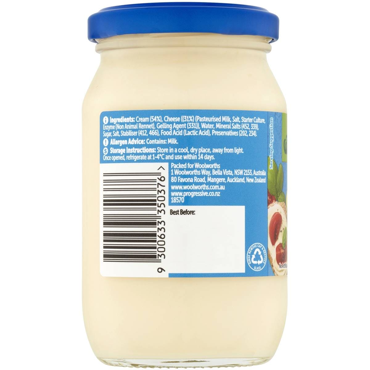 Woolworths Select Cream Cheese Spread 245g Woolworths