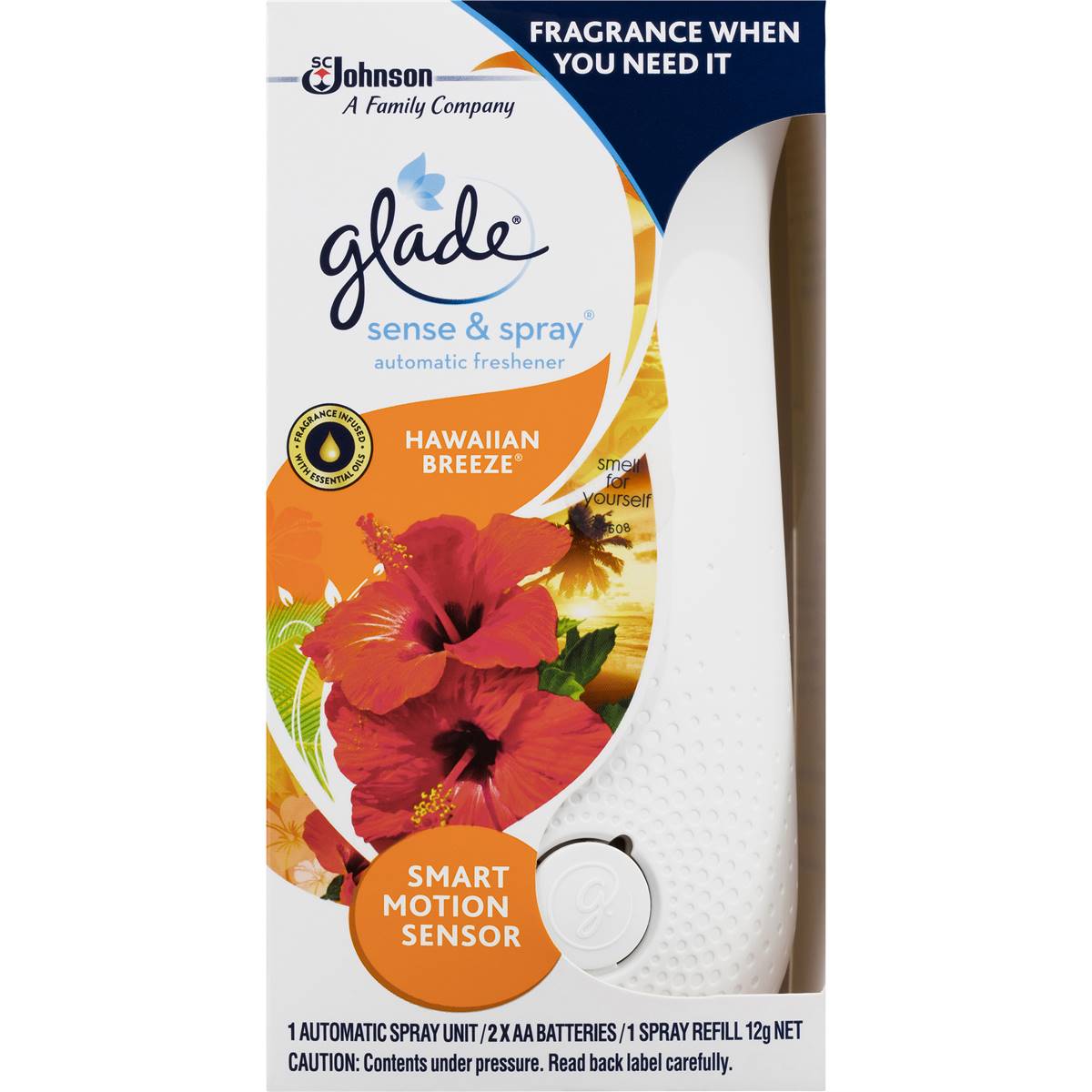 Glade Sense & Spray Automatic Air Freshener Hawaiian Breeze 12g