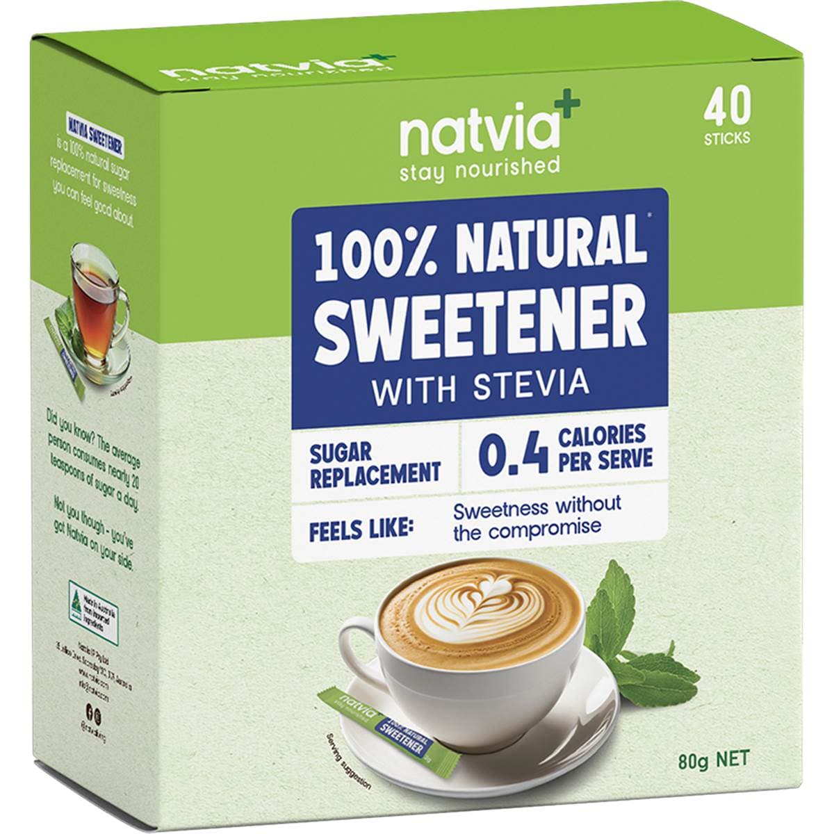 Natvia Sweetener Sticks 40 pack