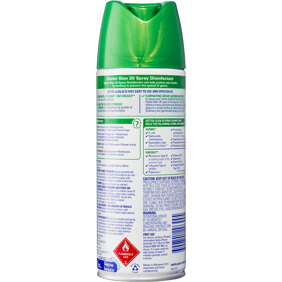 Dettol Glen 20 Disinfectant Spray Spring Time 300g Woolworths
