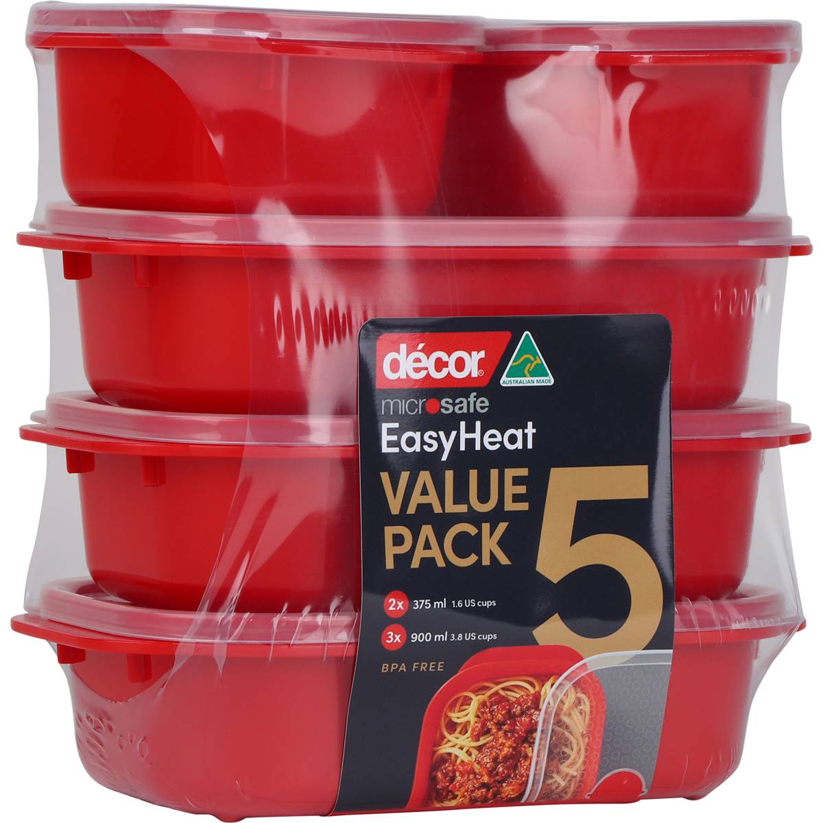 Decor Microsafe Container 5 Piece Pack Each Woolworths