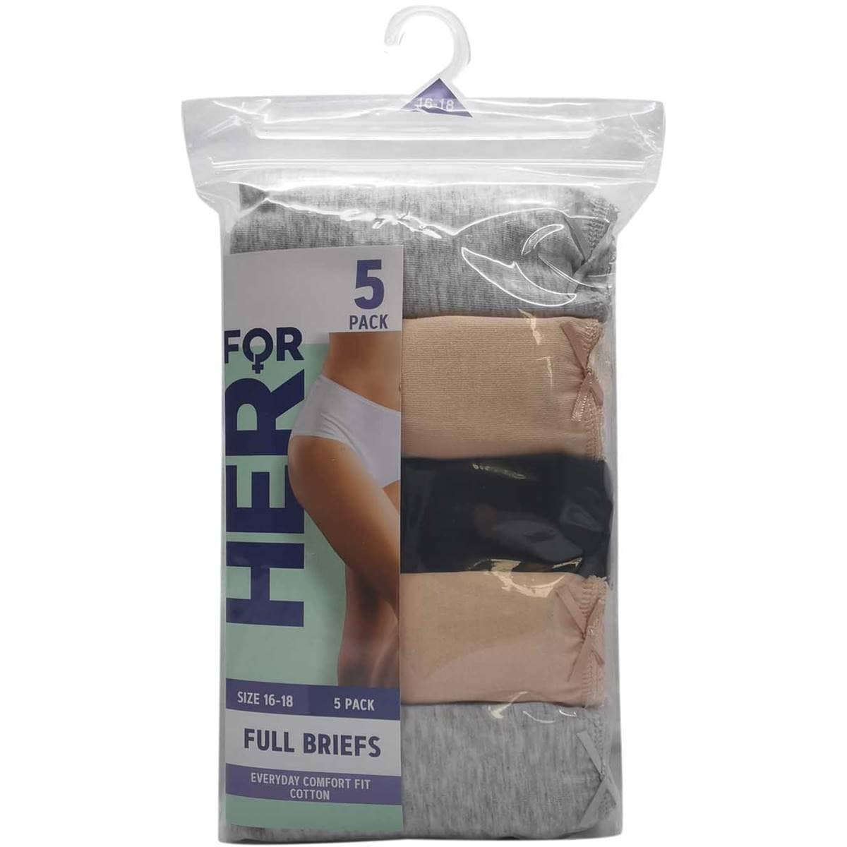 Woolworths Essentials Underwear Women's Full Brief Size 1618 Each
