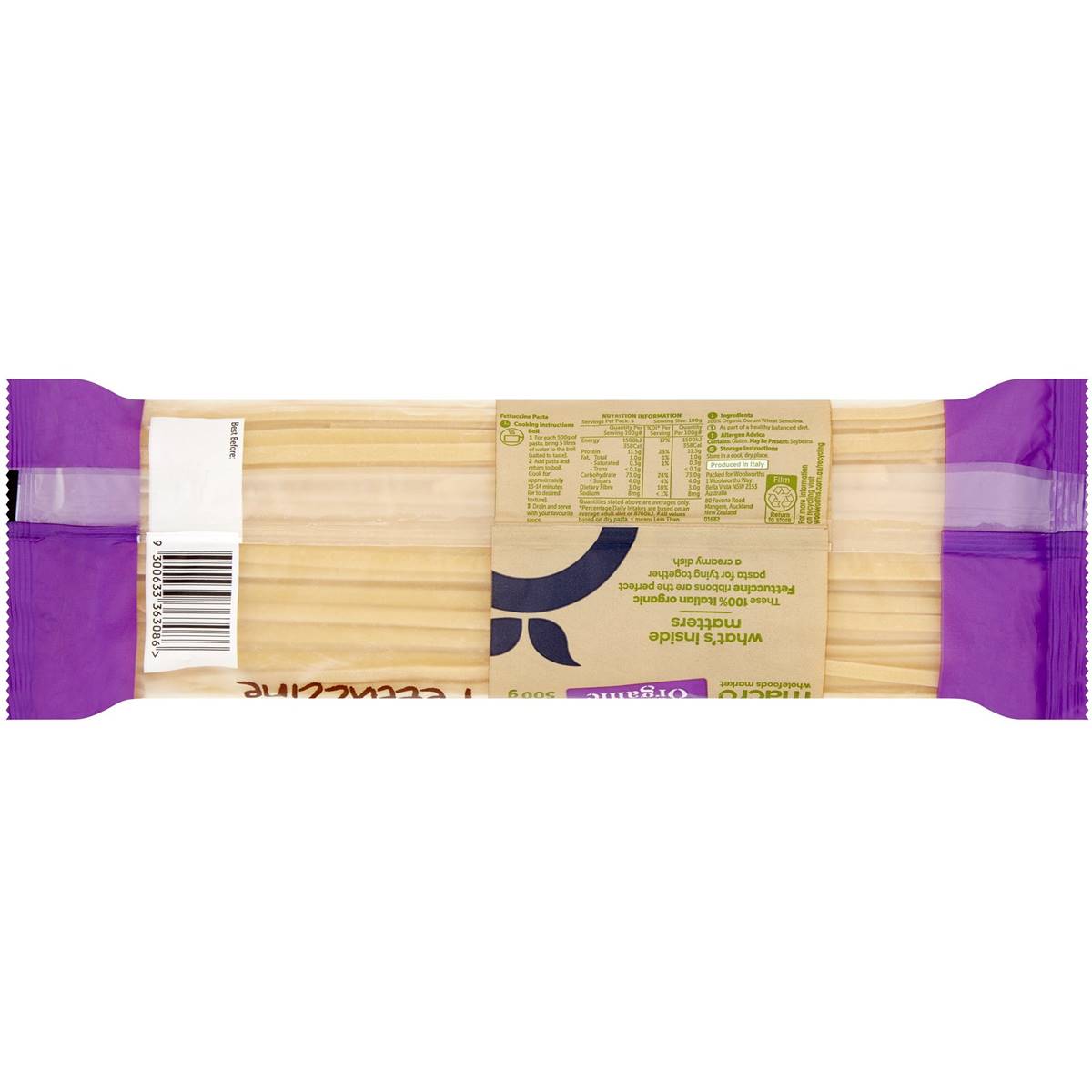 Macro Organic Fettuccine Pasta 500g Woolworths