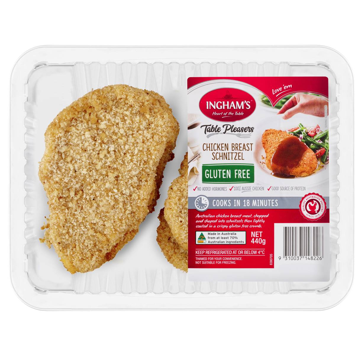 Ingham's Quick Cook Chicken Crumbed Schnitzel Gluten Free 440g Woolworths