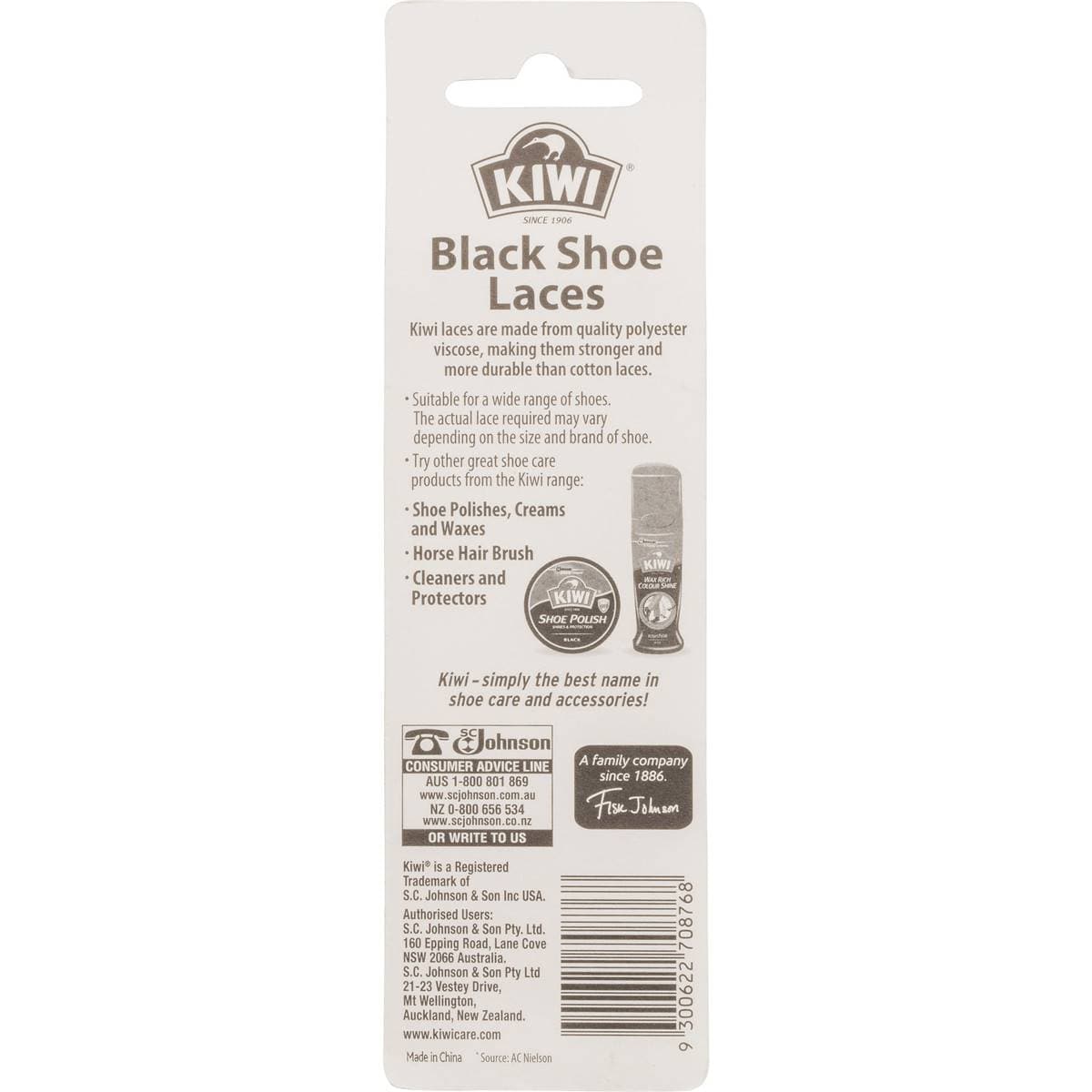 Kiwi Shoe Laces Black 60cm Laces Black 69cm 2ea Woolworths