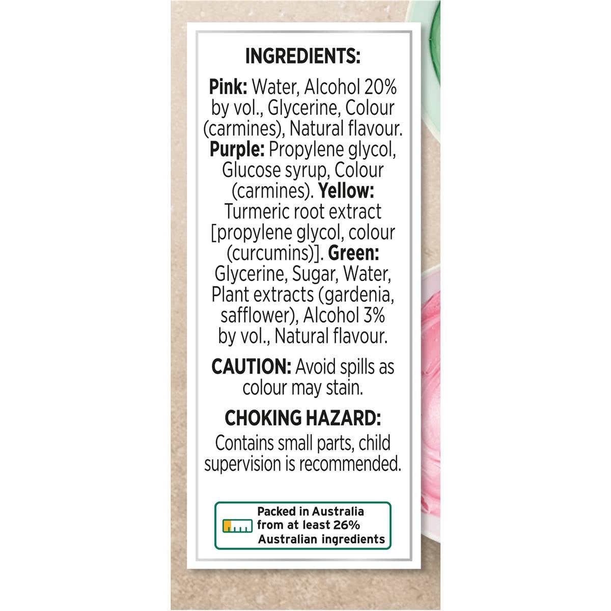 Queen Natural Food Colouring Rainbow 7ml X4 Pack | Woolworths