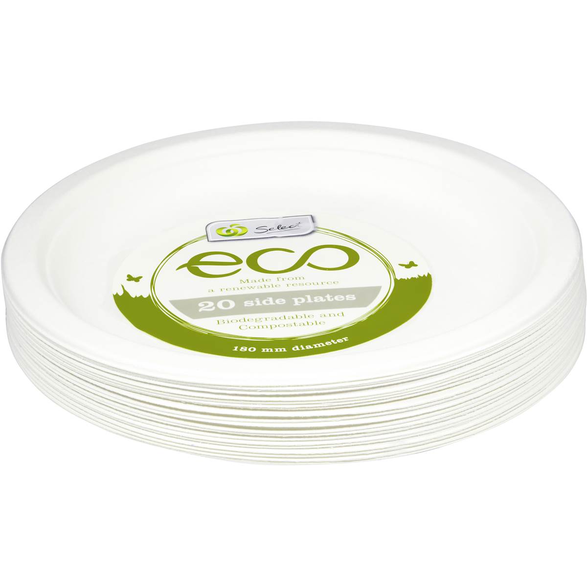 Woolworths Eco Side Plates 20 Pack Woolworths