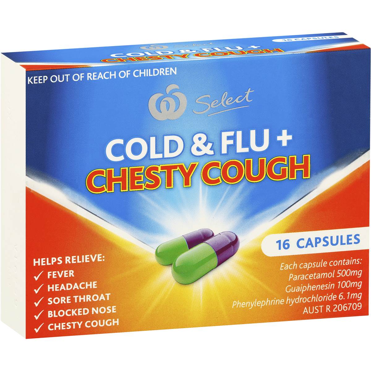 Woolworths Select Cold & Flu Capsules 16pk Woolworths