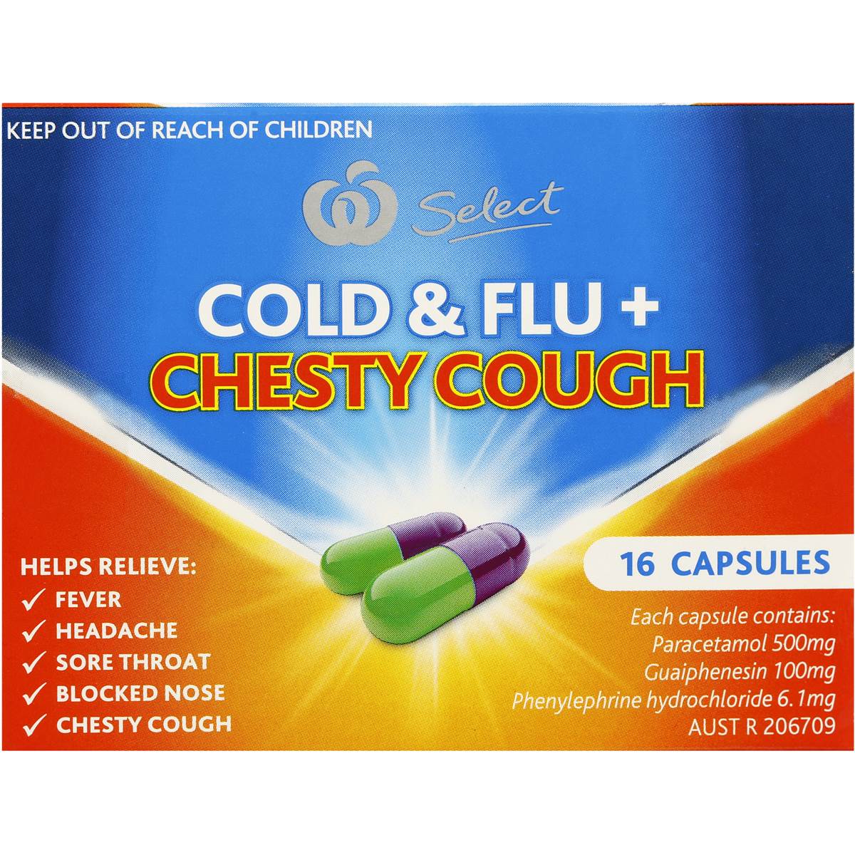 Woolworths Select Cold & Flu Capsules 16pk | Woolworths