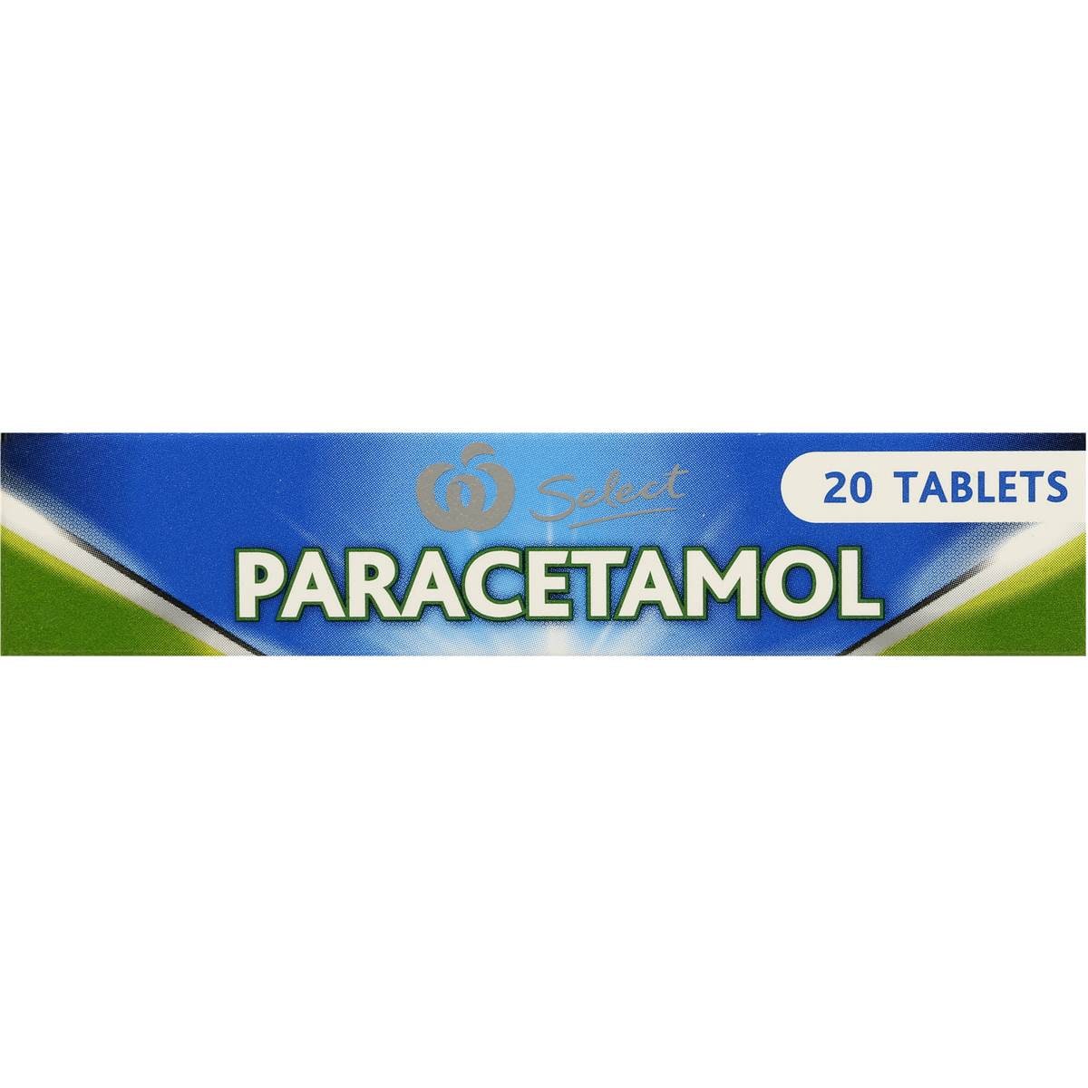 Woolworths Select Paracetamol Tablets 20 Pack Woolworths