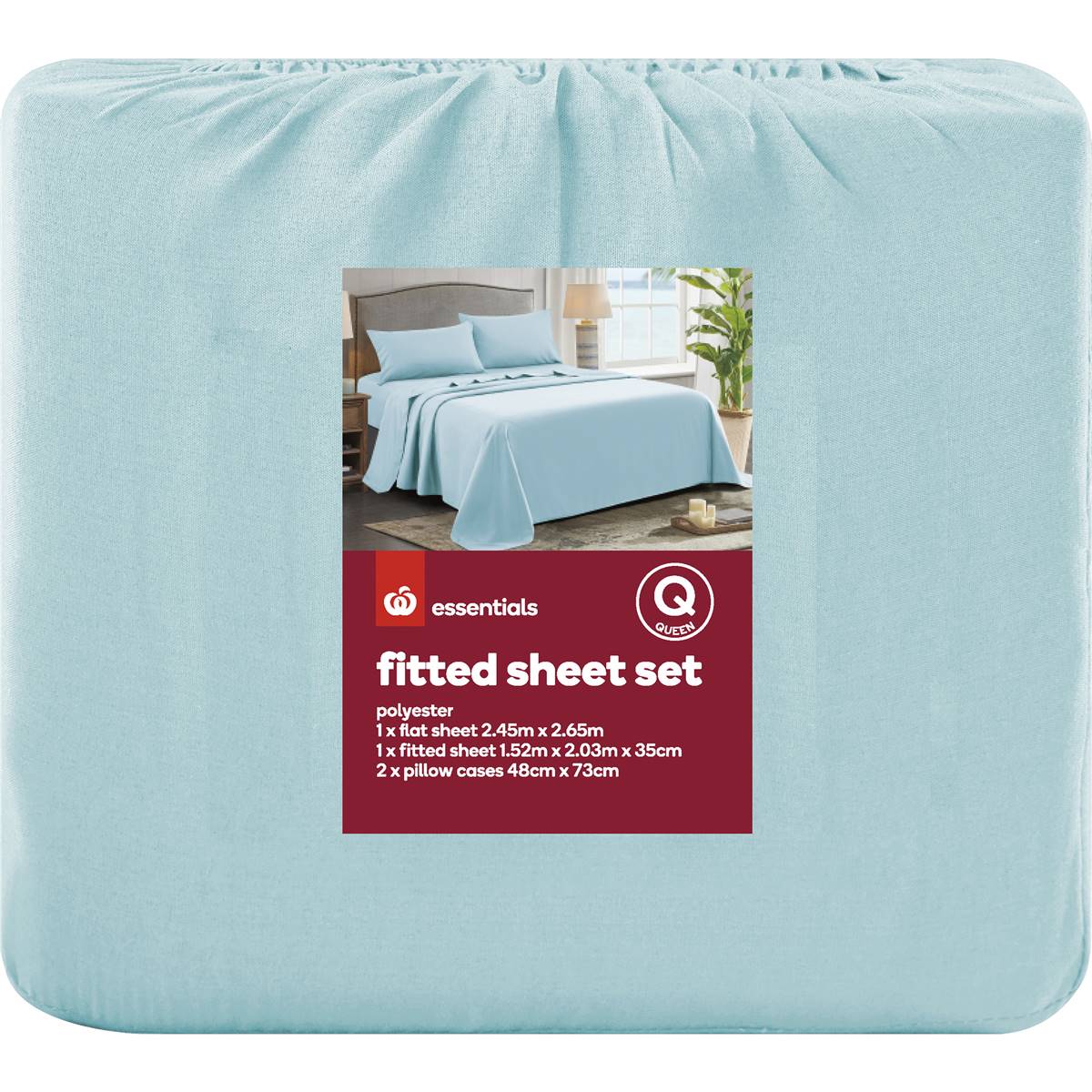 Essentials Plain Dyed Fitted Sheet Set Micro Fibre Queen Bed Each