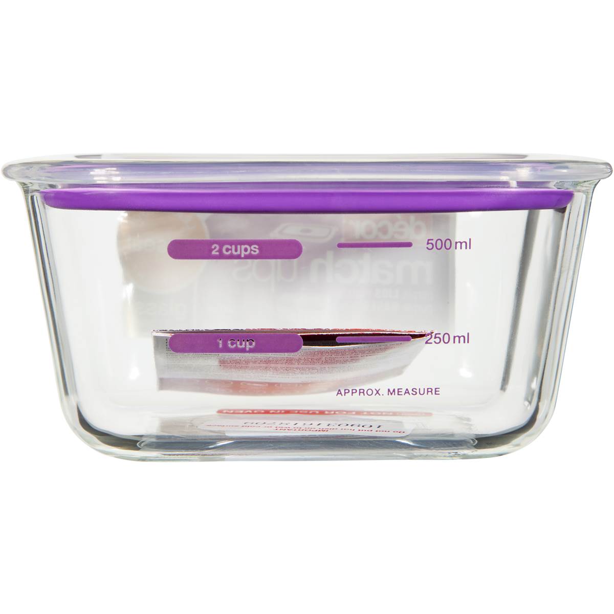 Decor Matchups Glass Storer Oblong 600ml Woolworths