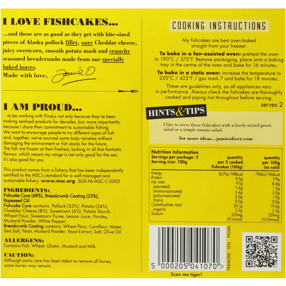 Findus Jamie Oliver Fish Cakes Pollock 4pk 200g Woolworths