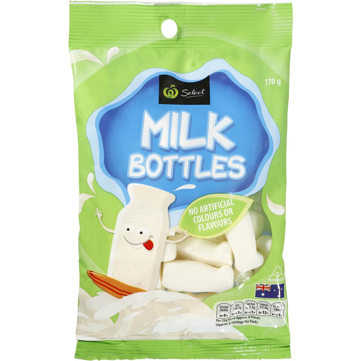Woolworths Select Milk Bottles 170g Woolworths