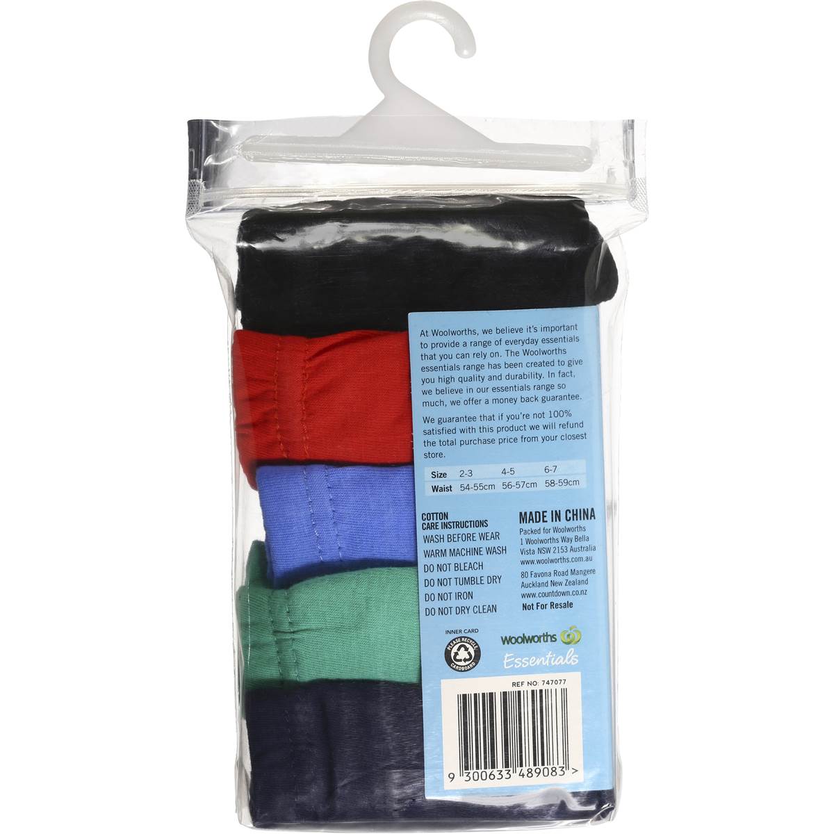 Woolworths Essentials Underwear Boy's Basic Briefs Size 67 Each