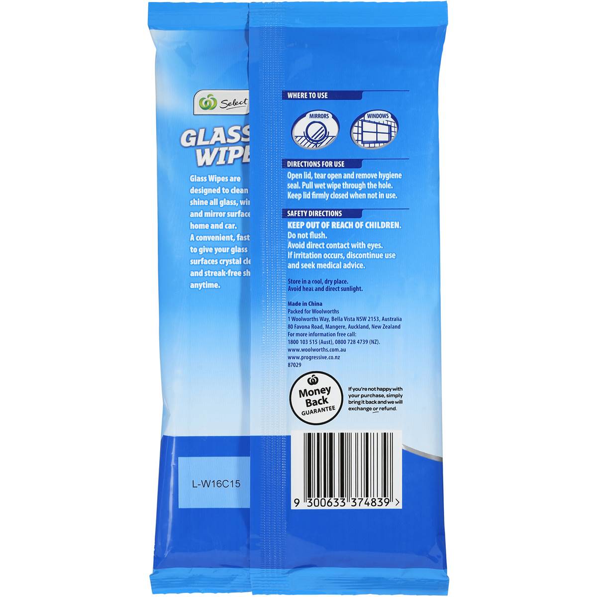Woolworths Select Glass Cleaner Wipes 20 Pack Woolworths
