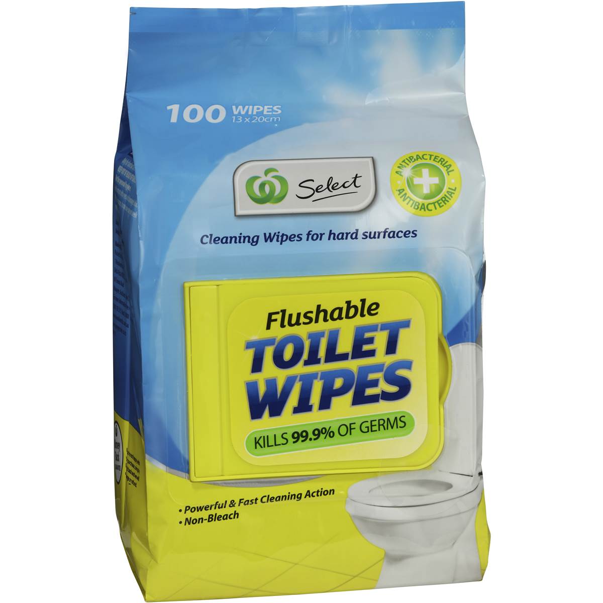 Select Toilet Cleaner Flushable Wipes 100 Pack | Woolworths