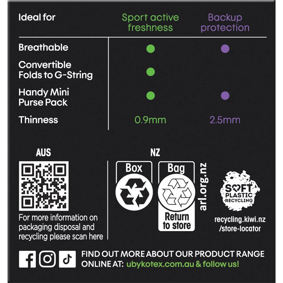 U By Kotex Sport Liners Sport Liners 30 Pack Woolworths