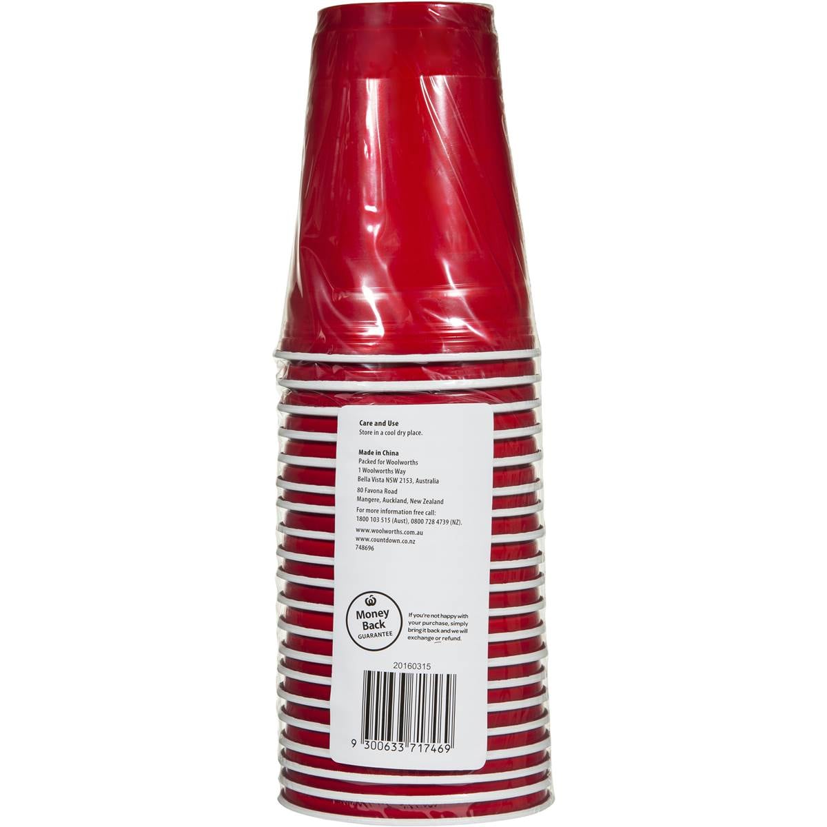 Woolworths College Cups Party Cups 20pk Woolworths