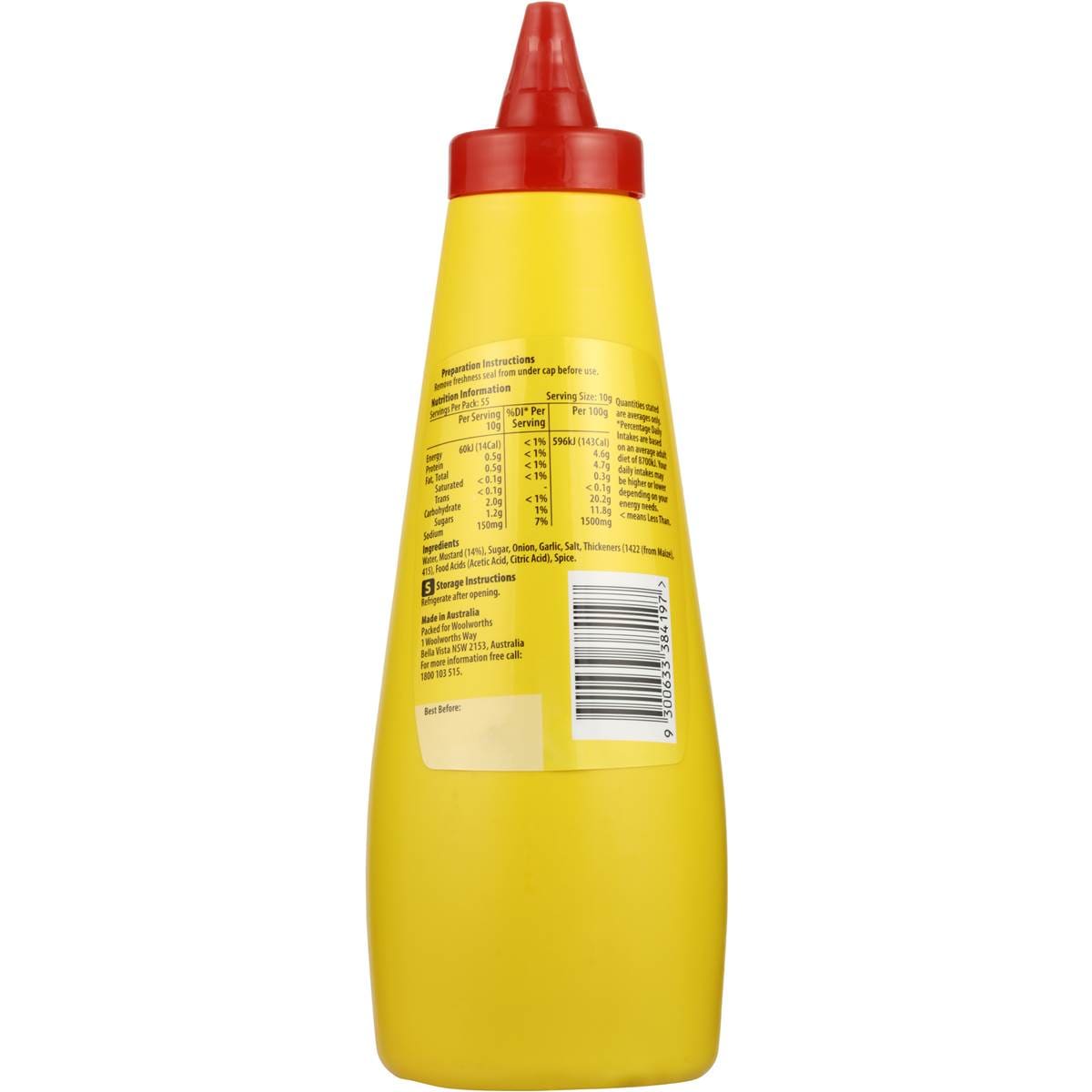 Woolworths Select Mustard Mild 550g Woolworths