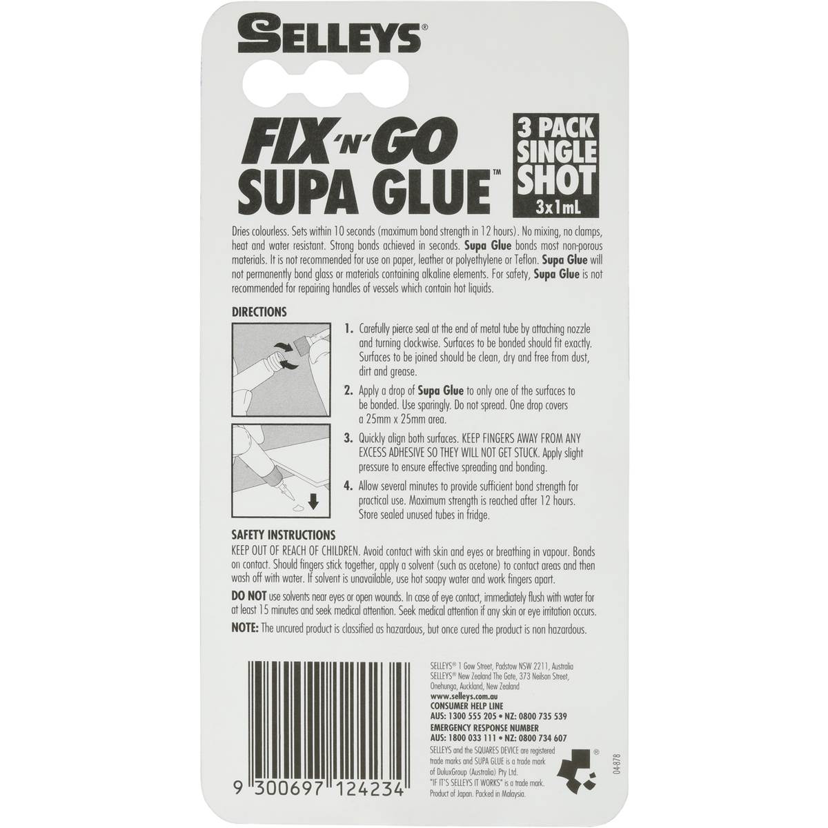 Selleys Super Glue Fix N Go 3pk Woolworths