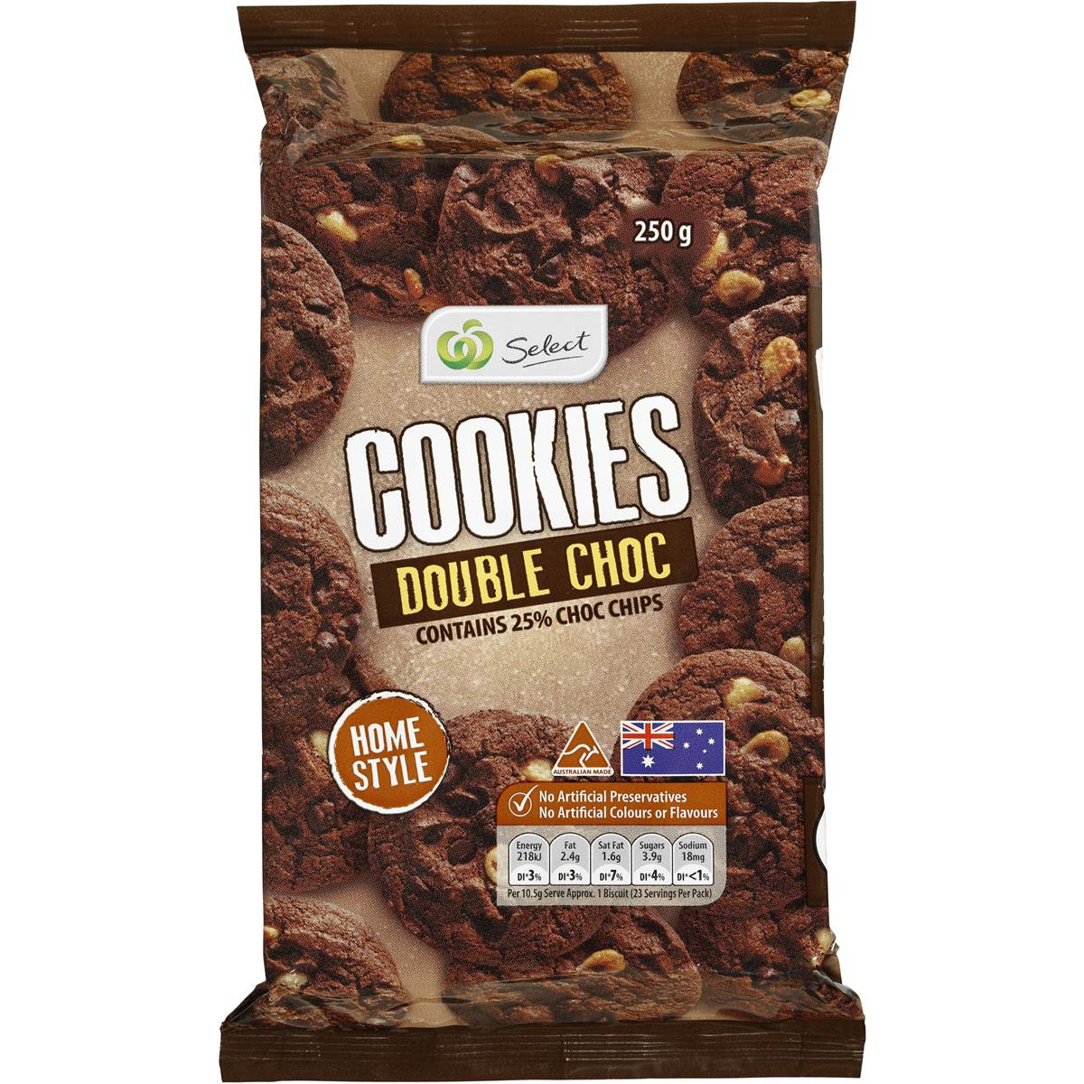 Woolworths Select Cookies 25 Double Chocolate 250g Woolworths