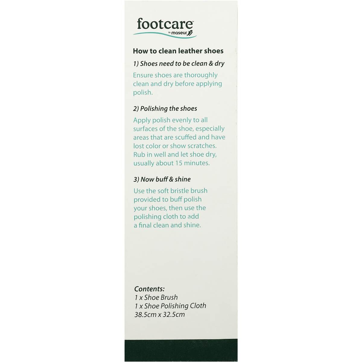 Footcare By Maseur Natural Bristles Shoe Brush And Polish Cloth 1ea