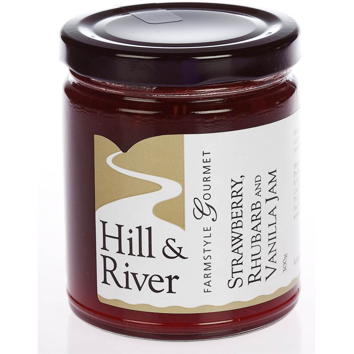 Hill & River Strawberry, Rhubarb & Vanilla Jam 300g Woolworths