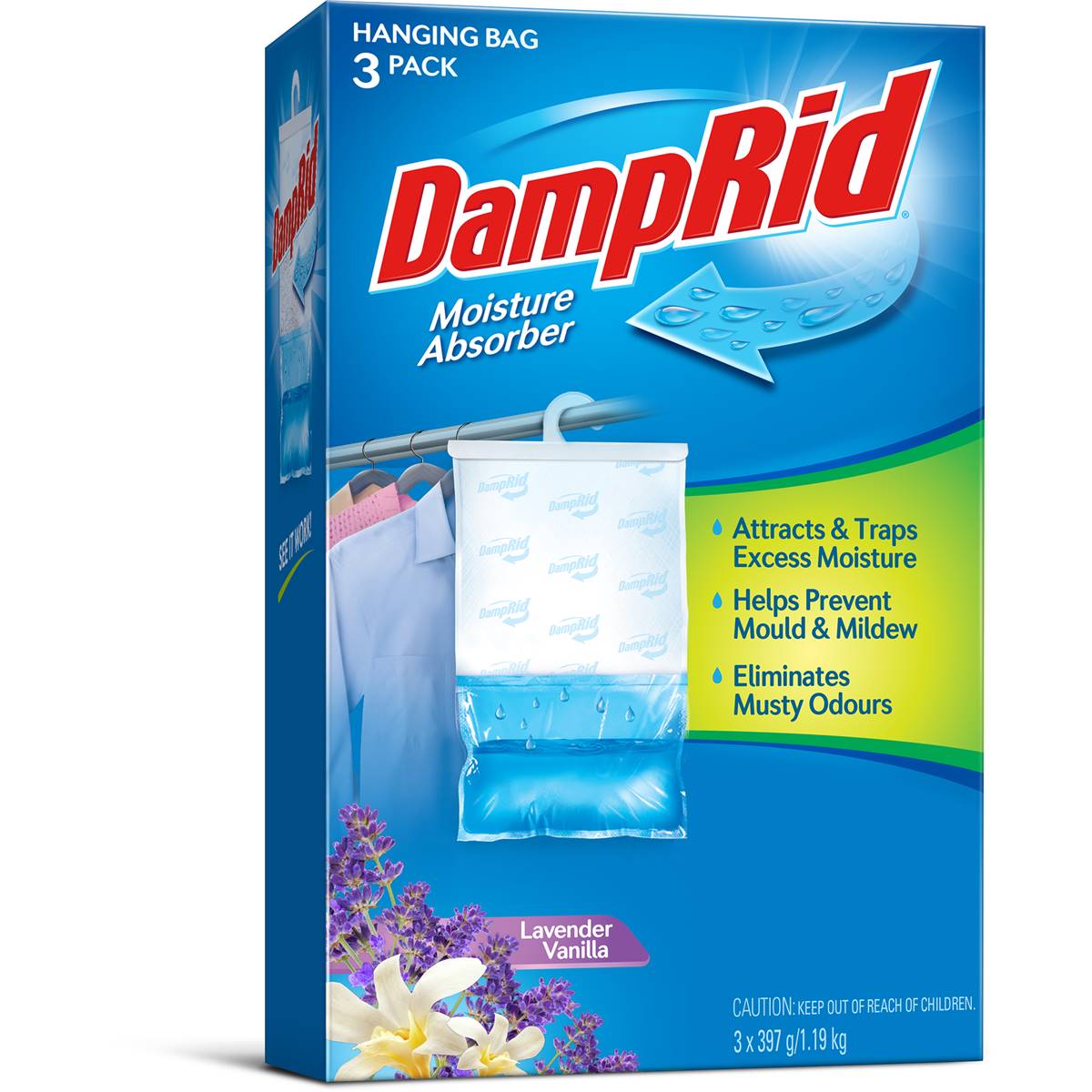 Damprid Hanging Moisture Absorber Lavender And Vanilla 3 Pack Woolworths