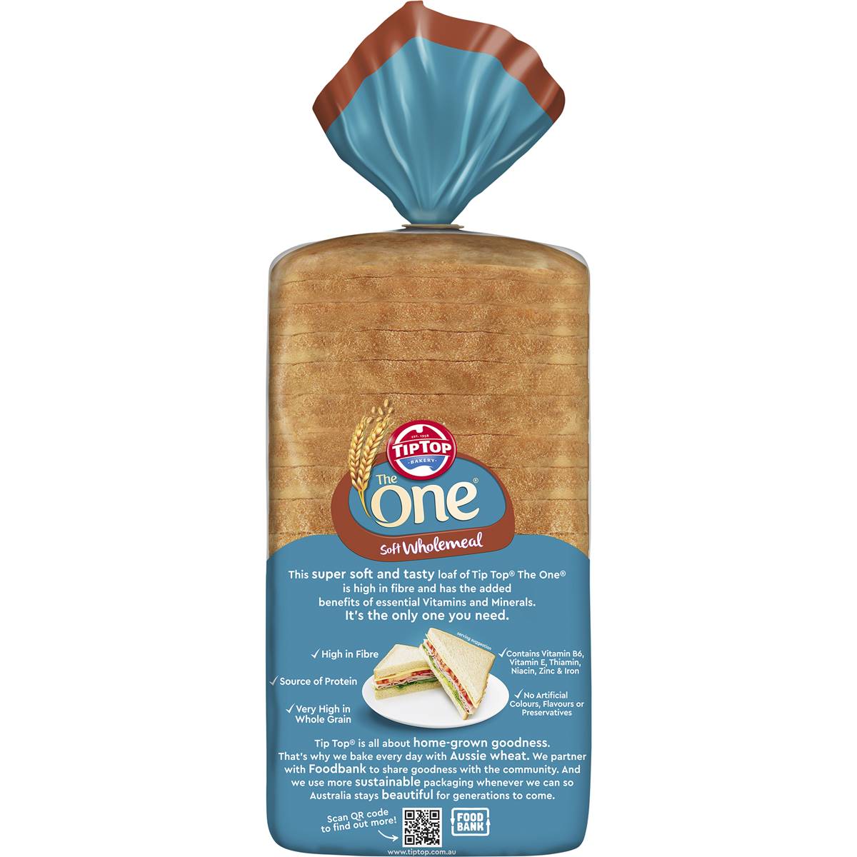 Tip Top Bakery The One Wholemeal Sandwich Slice Bread Loaf 700g