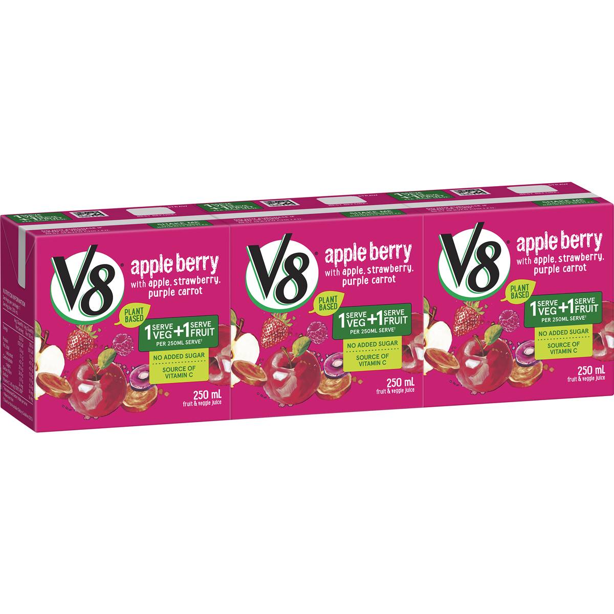 V8 Apple Berry Juice Multipack 3 X 250ml Woolworths