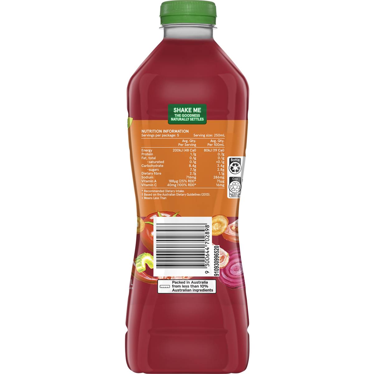 V8 Vegetable Juice Hot And Spicy 1.25l | Woolworths