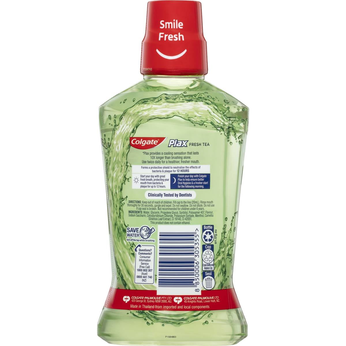 Colgate Mouthwash Fresh Tea Alcohol Free Plax 500ml Woolworths