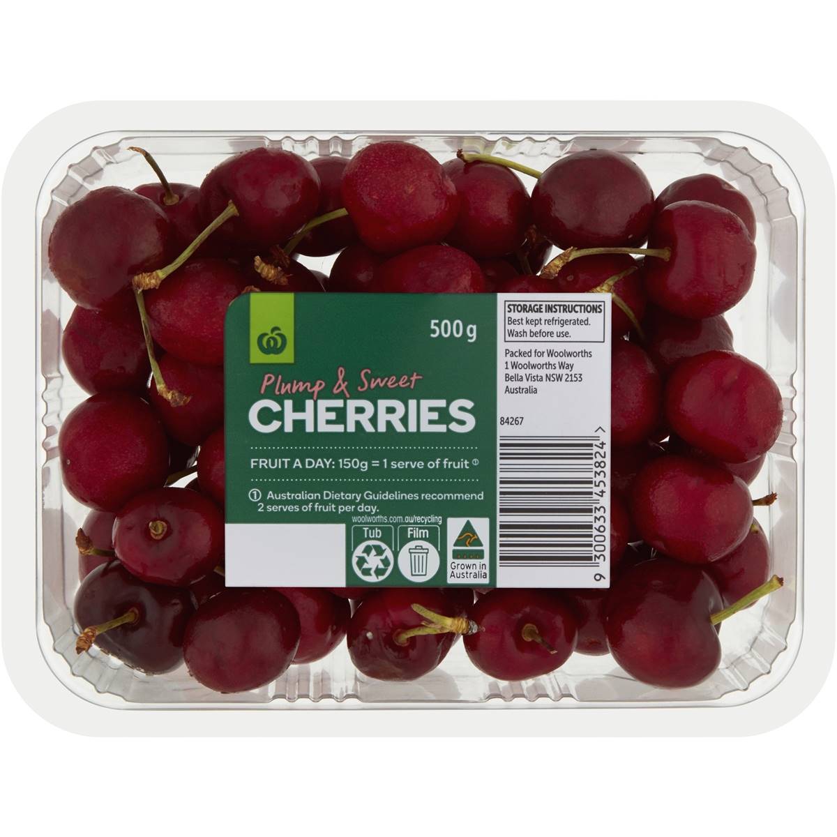 Woolworths Cherries Fresh 500g Woolworths