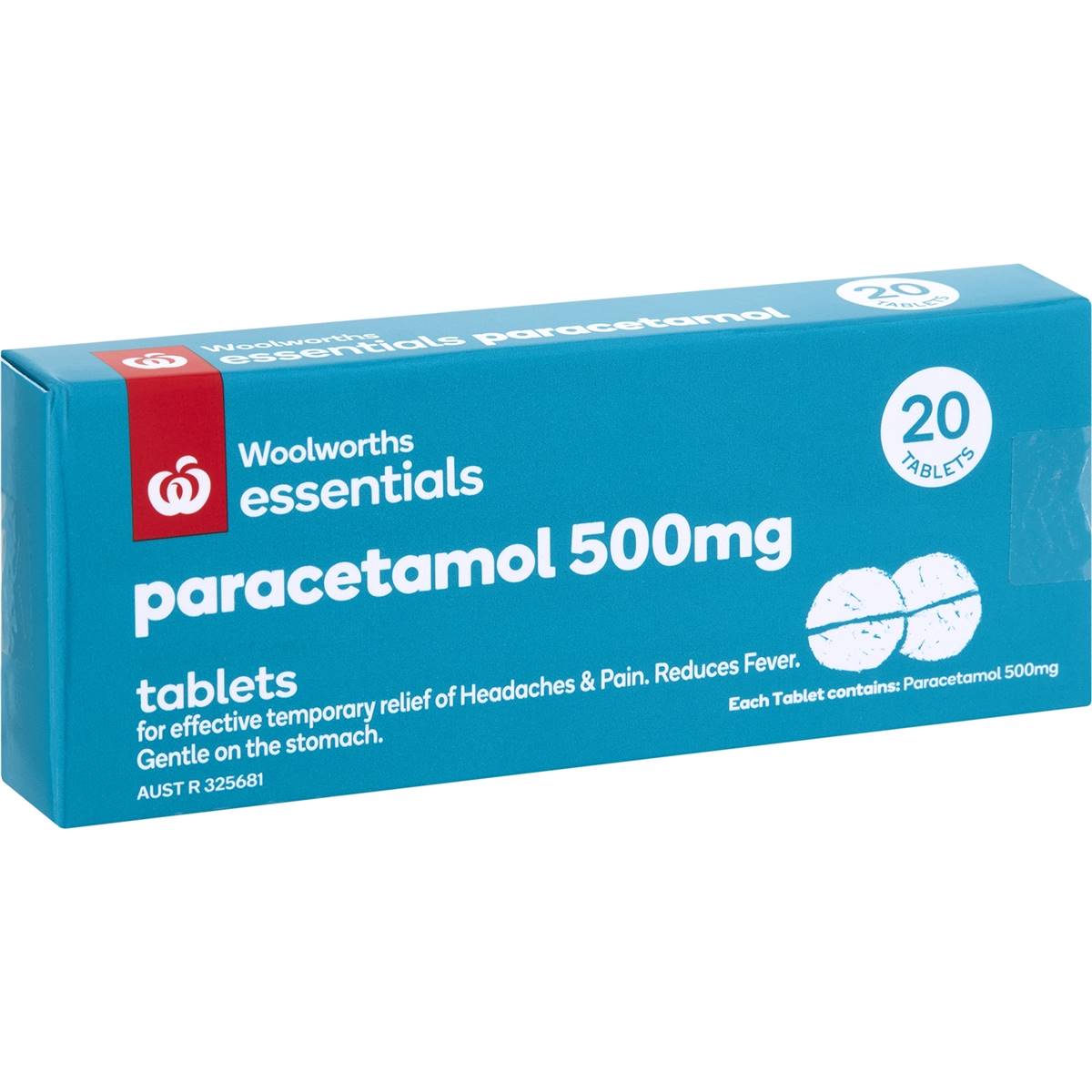 Essentials Paracetamol 500mg Tablets 20 Pack Woolworths