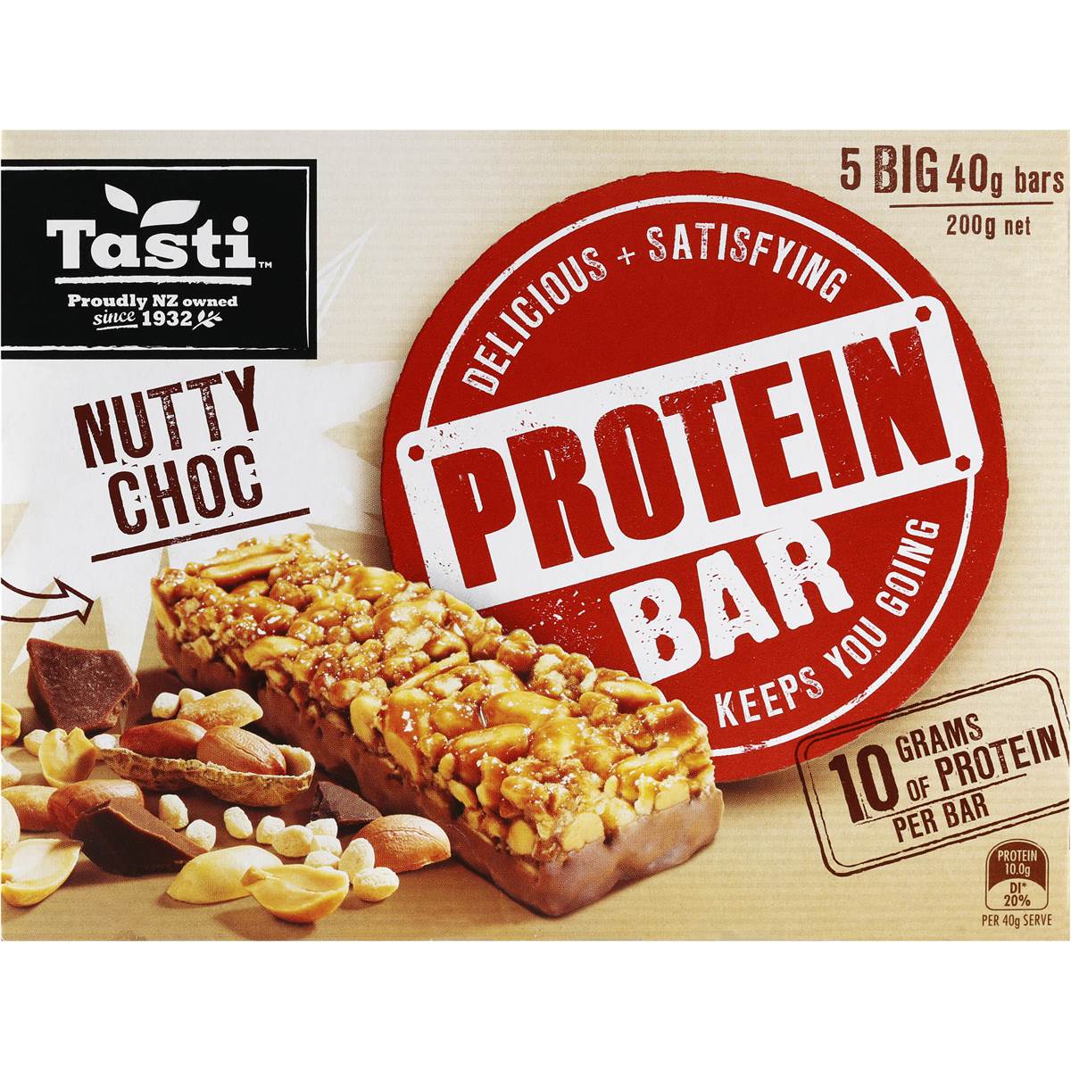Tasti Protein Bar Nutty Choc 200g Woolworths