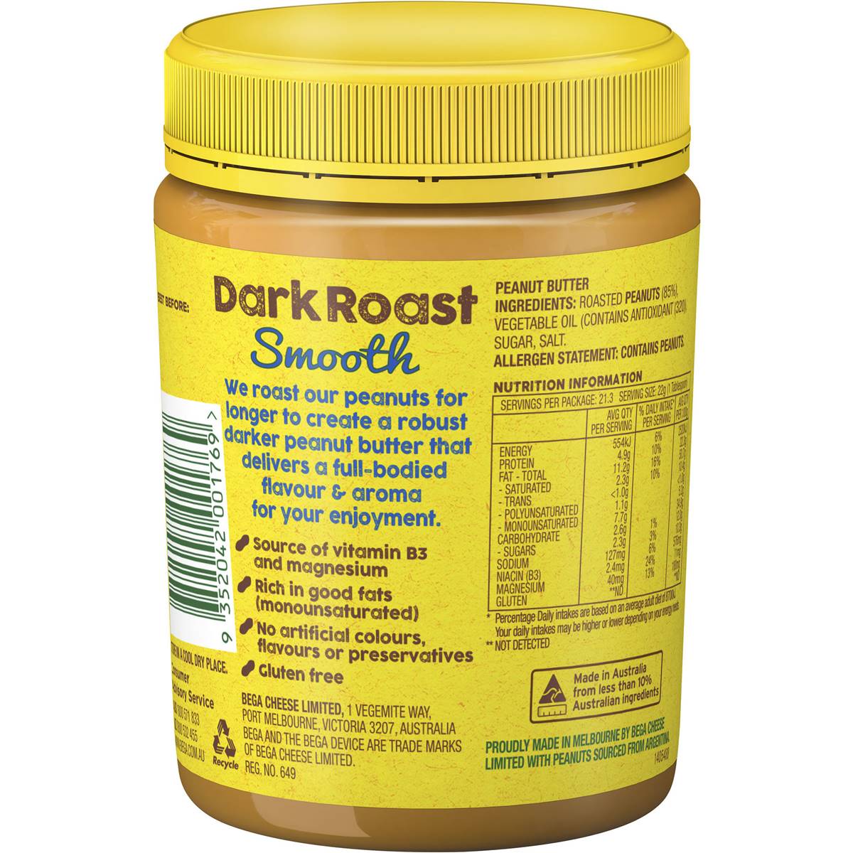 Bega Dark Roast Smooth Peanut Butter 470g Woolworths