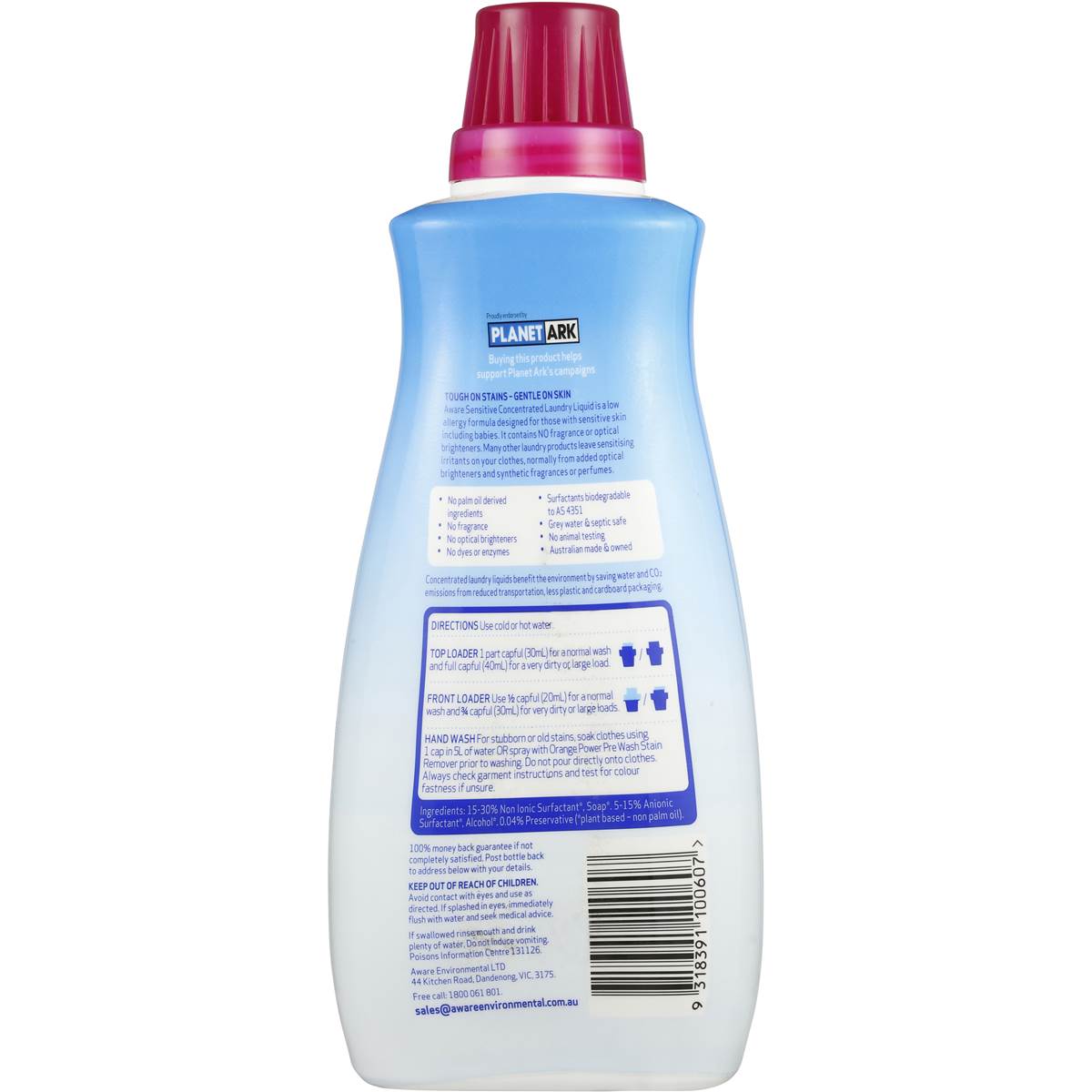 Aware Sensitive Laundry Liquid 825ml Woolworths