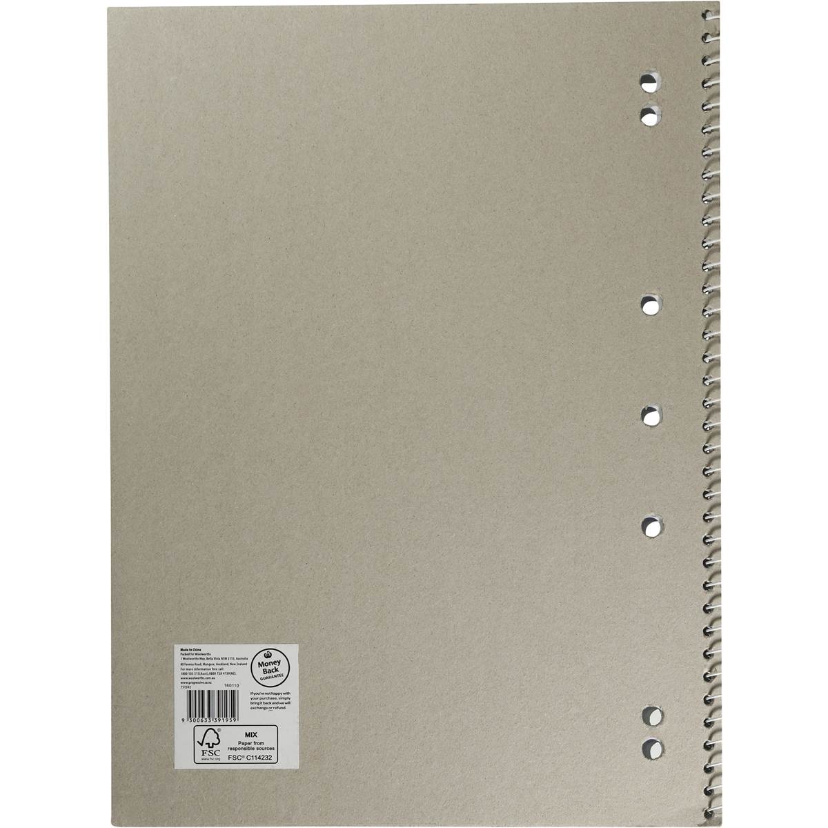 Woolworths Spiral Lecture Book A4 140pg Each Woolworths