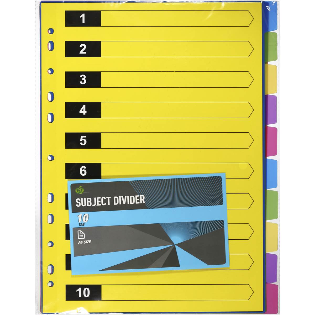 Essentials Folder Subject Divider A4 10 Tab Each Woolworths