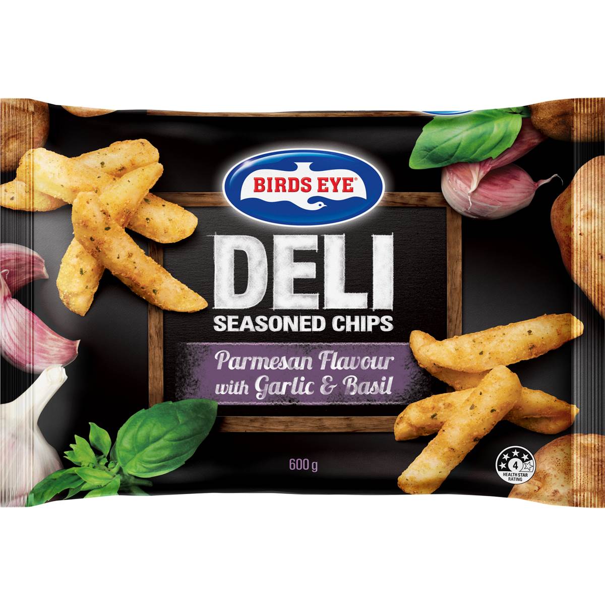 Birds Eye Deli Seasoned Chips Parmesan, Garlic & Basil 600g Woolworths