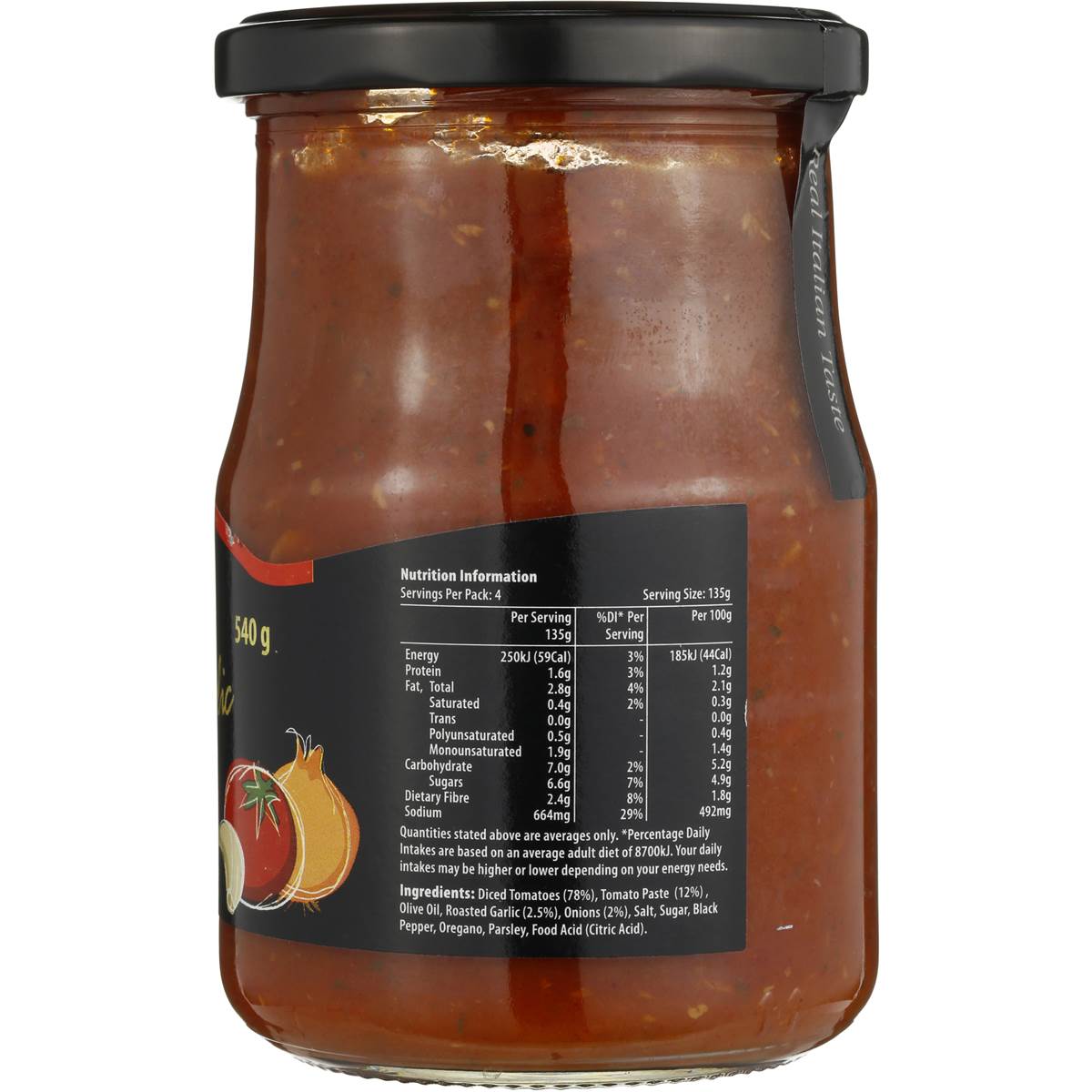 Select Pasta Sauce Tomato Onion Garlic 540g Woolworths