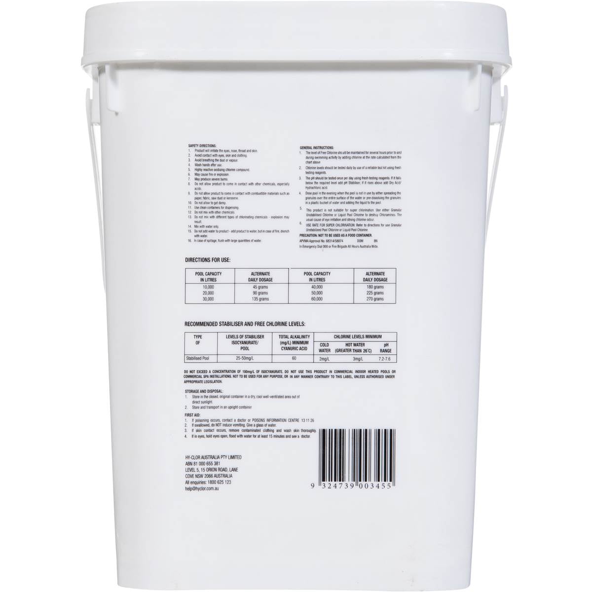 Hyclor Multi Concentrate Granular Pool Chlorine 4kg Woolworths