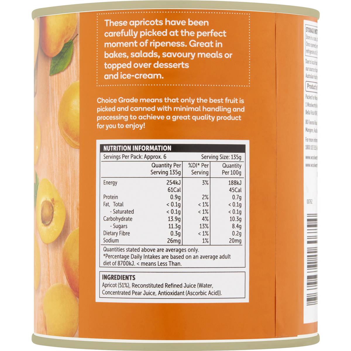 Woolworths Apricot Halves In Juice Apricot 820g Woolworths