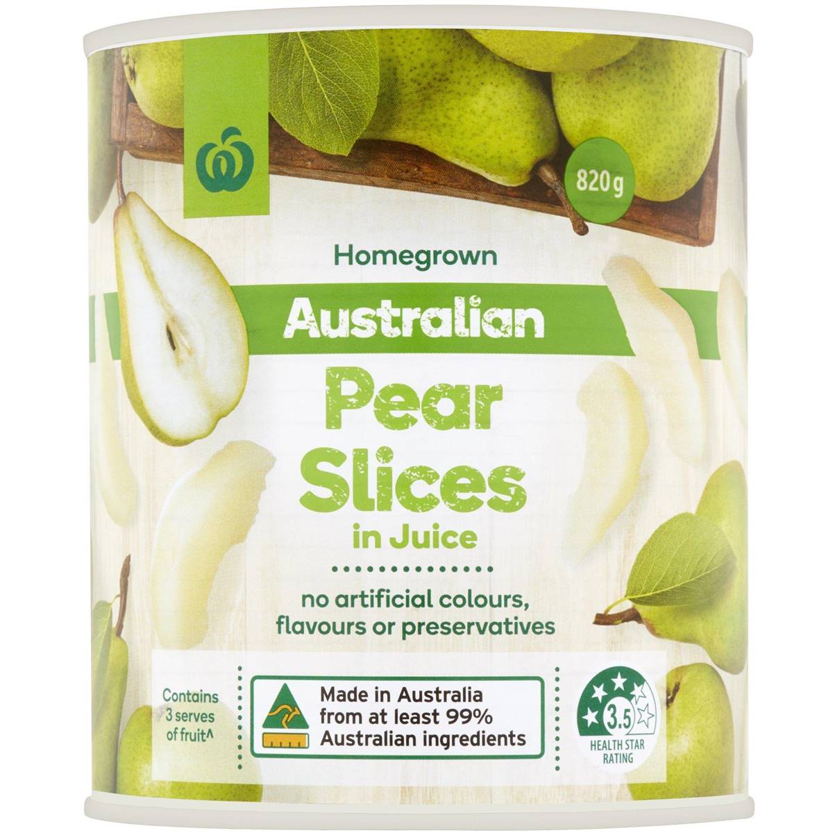 Woolworths Pear Slices In Juice 820g Woolworths